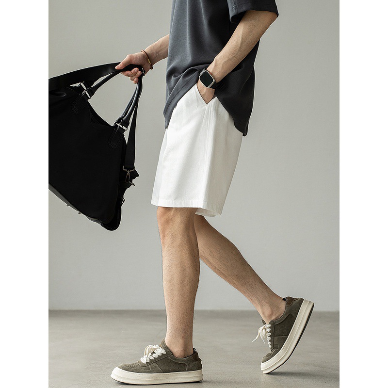 Lyocell Tencel Cotton Twill Texture Draped Straight Five-Point Pants Men's 2025 Summer Casual Business New Shorts