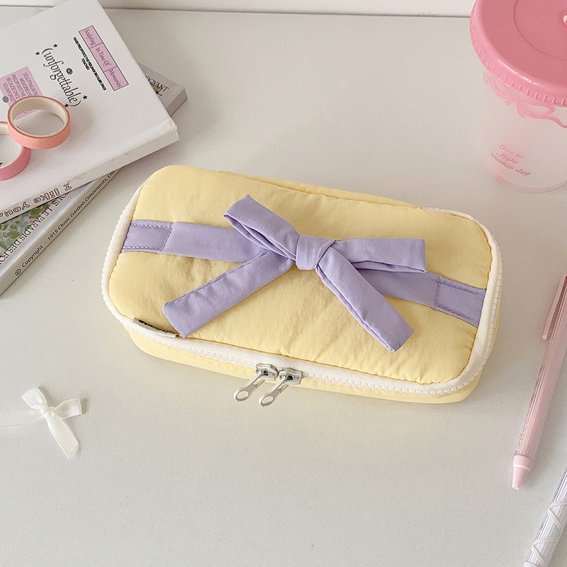 Fufu ペンシルバッグ、見栄えの良い学生向け、ポータブルソリッドカラーインスタイル文具箱、大容量、シンプルなフリップトップ収納バッグ|undefined