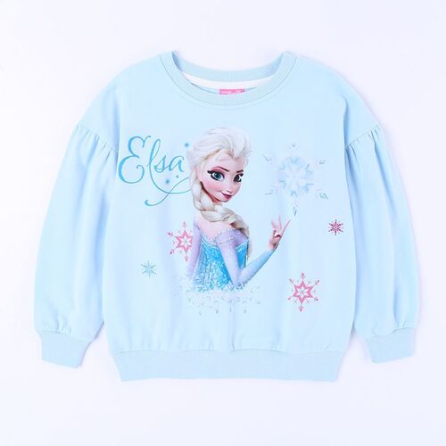 Frozen 2024 spring and autumn new style Princess Elsa girls' long-sleeved cotton sweatshirt children's middle and large children's tops