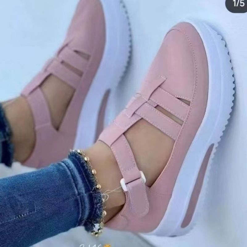 Fashionable solid color breathable casual footwear wedge heel…