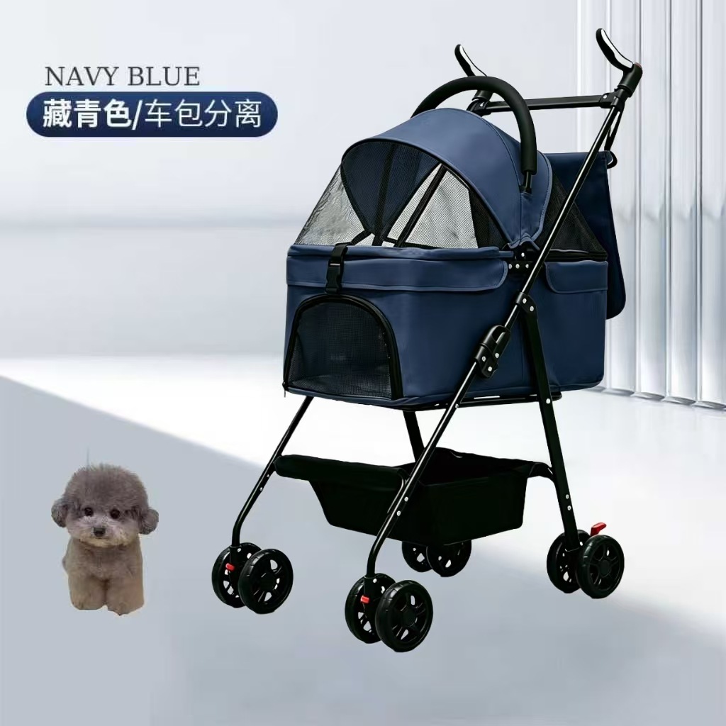 Cochecito Plegable para Mascotas de Metal, Plegable, para Exteriores