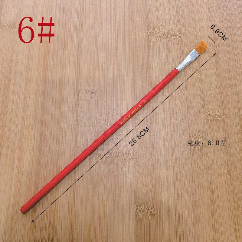源头现货1-12号红杆尼龙毛油画笔红杆尼龙6支套12支套油画笔套装