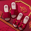 Festive red high elite slippers for beloved for bride