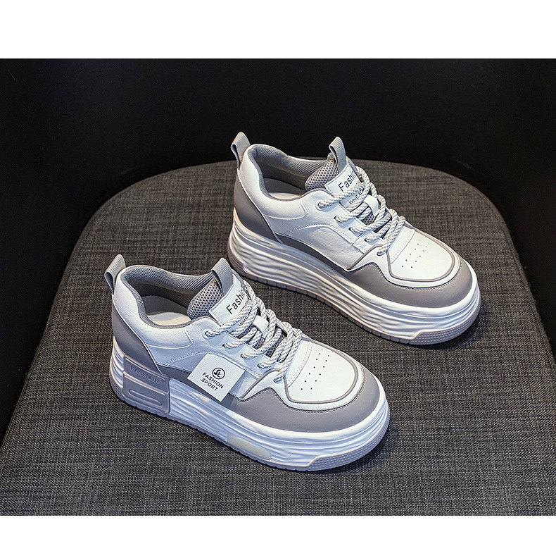 2025 Spring New Style Height-Increasing White Single Shoes Full Leather Thick Sole Casual Fashion Versatile Women's_vogvips.com