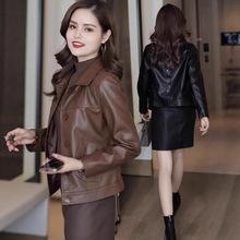 短款皮衣女秋2025年新款气质百搭洋气时尚水洗皮皮夹克上衣外套女