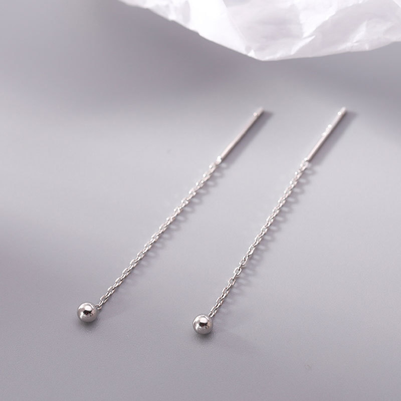 Nuevo estilo frío estilo elegante Internet celebridad pendientes simples pendientes de granos pequeños de aguja de plata 925 2021 image 4