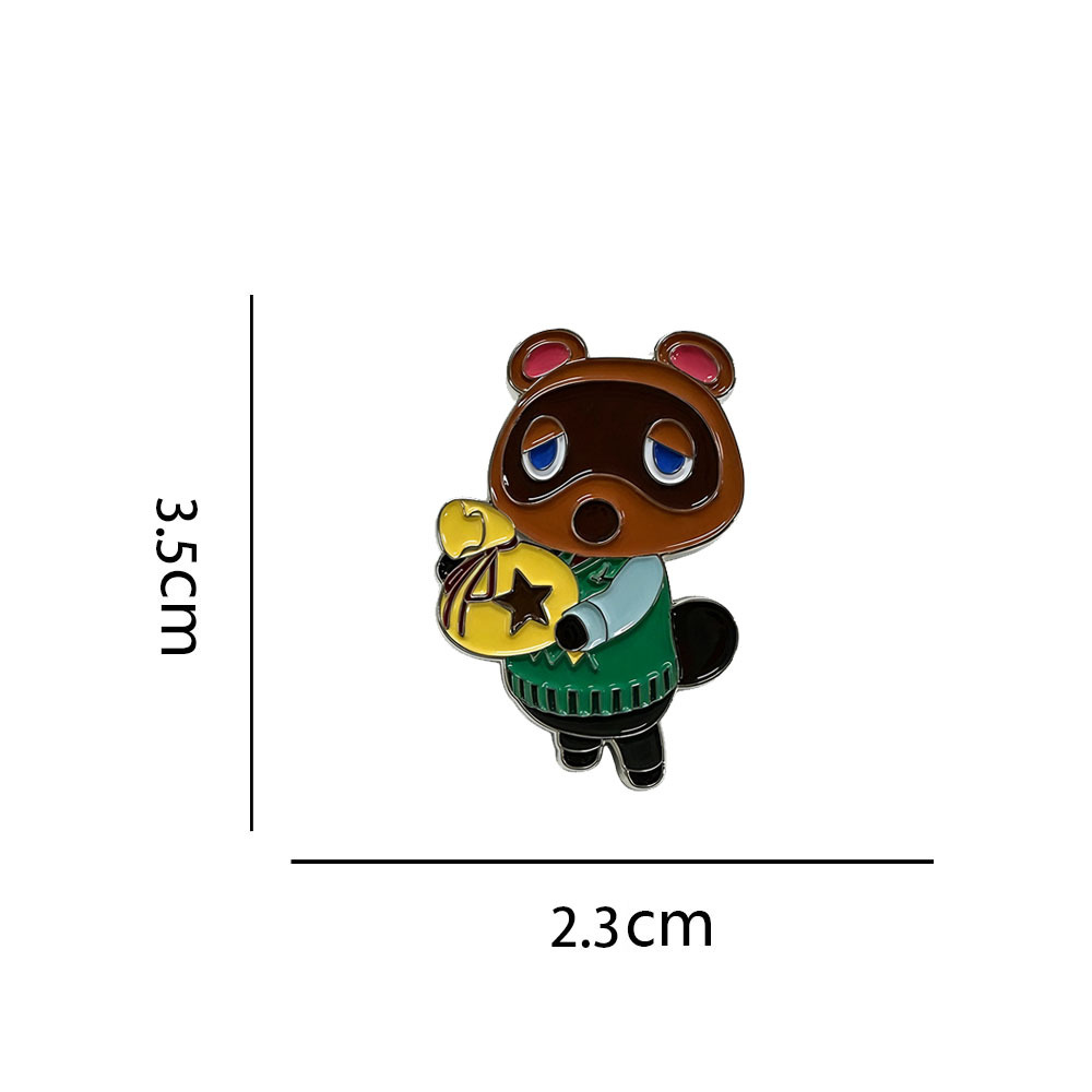 Cute Raccoon Game Character Lapel Enamel Brooch Animal Crossing Collection Badge Game Enthusiast Backpack Accessory