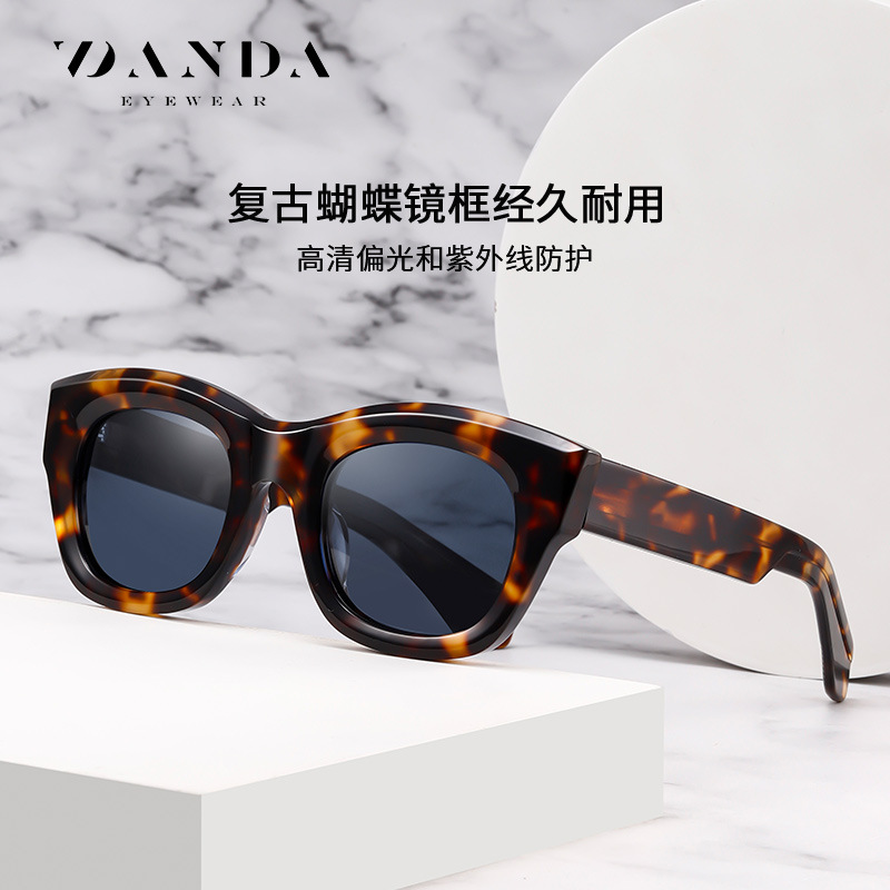 Nuevas gafas de sol polarizadas S32128 Gafas de sol de hoja hechas a mano de ácido acético retro de moda Gafas de sol de protección solar para exteriores