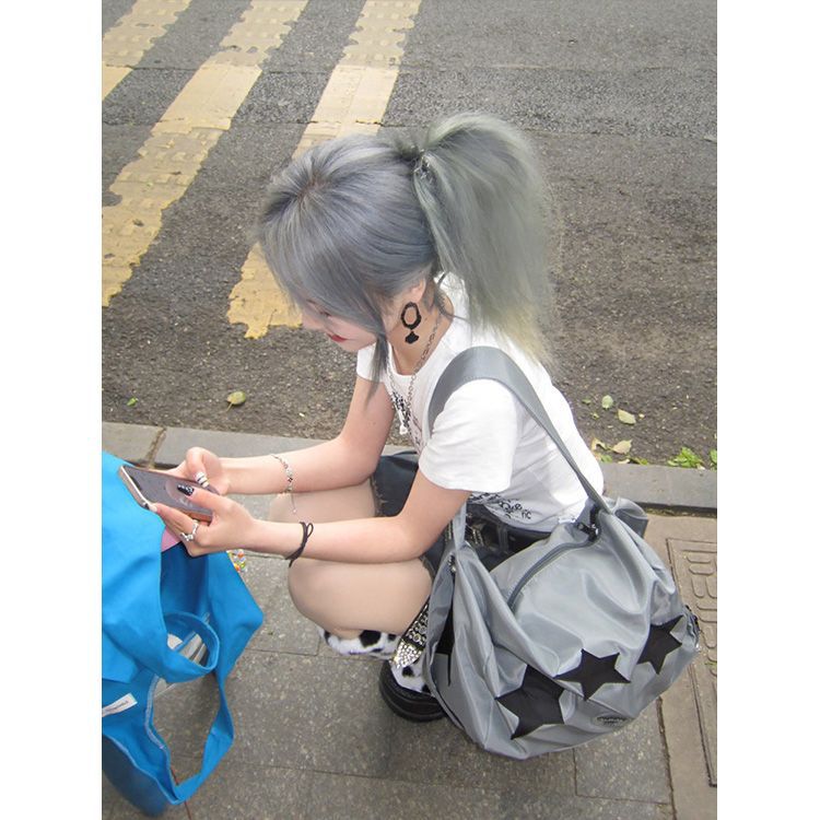 Y2g bolsa irregular Estrella de Plata yoga bolsa de mensajero bolsa de hombro de las mujeres de gran capacidad de fitness bolsa Satchel