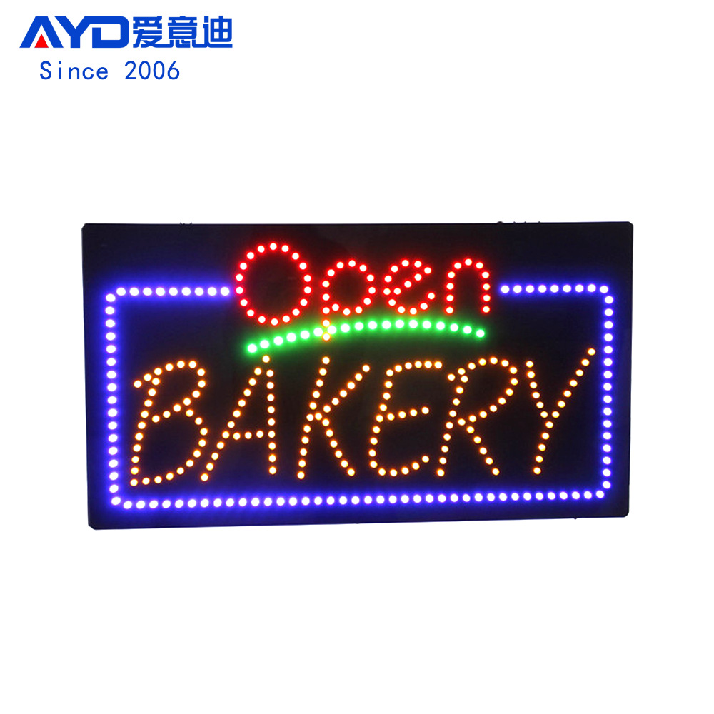 LED广告牌面包店LED标识牌定制厂家LED Open Bakery Sign 30x60cm