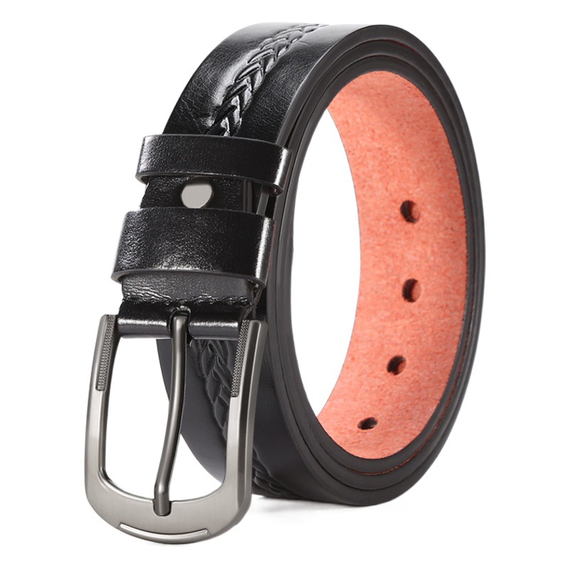 Los hombres de aleación pin hebilla cinturón joven y de mediana edad de moda todos los partidos jeans lavado pantalones de microfibra cinturón en stock al por mayor