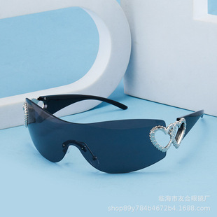 Joint double love fashion sunglasses European and American cross-border ins frameless sunglasses women's style glasses manufacturer direct sales