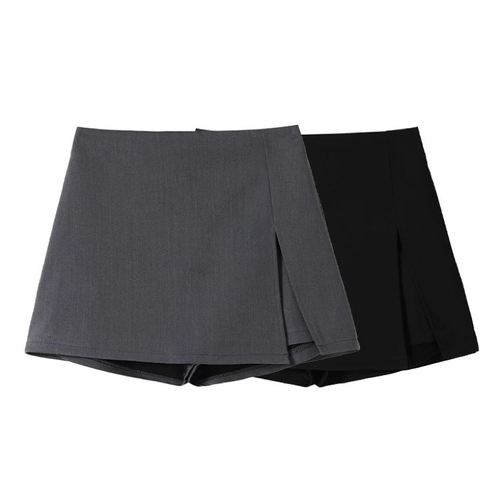 Gray high-waisted suit skirt for women, spring slimming fashionable all-matching hip skirt, anti-exposure a-line short skirt
