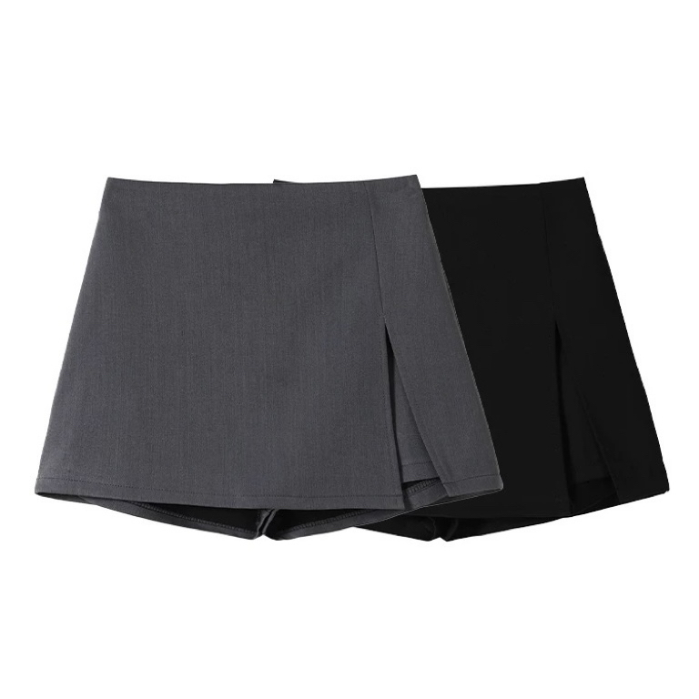 Gray High-Waisted Slit Suit Skirt for Women, Spring Season, Slimming, Fashionable, Versatile, Hip-Hugging, Anti-Exposure A-Line Short Skirt Gray High-Waisted Slit Suit Skirt for Women, Spring Season, Slimming, Fashionable, Versatile, Hip-Hugging, Anti-Exposure A-Line Short Skirt