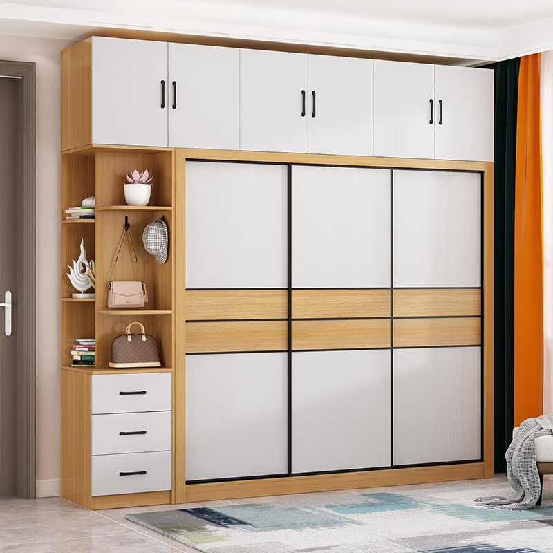 Northern European Wardrobe Hyundai Simple Pushing Moving the Door…