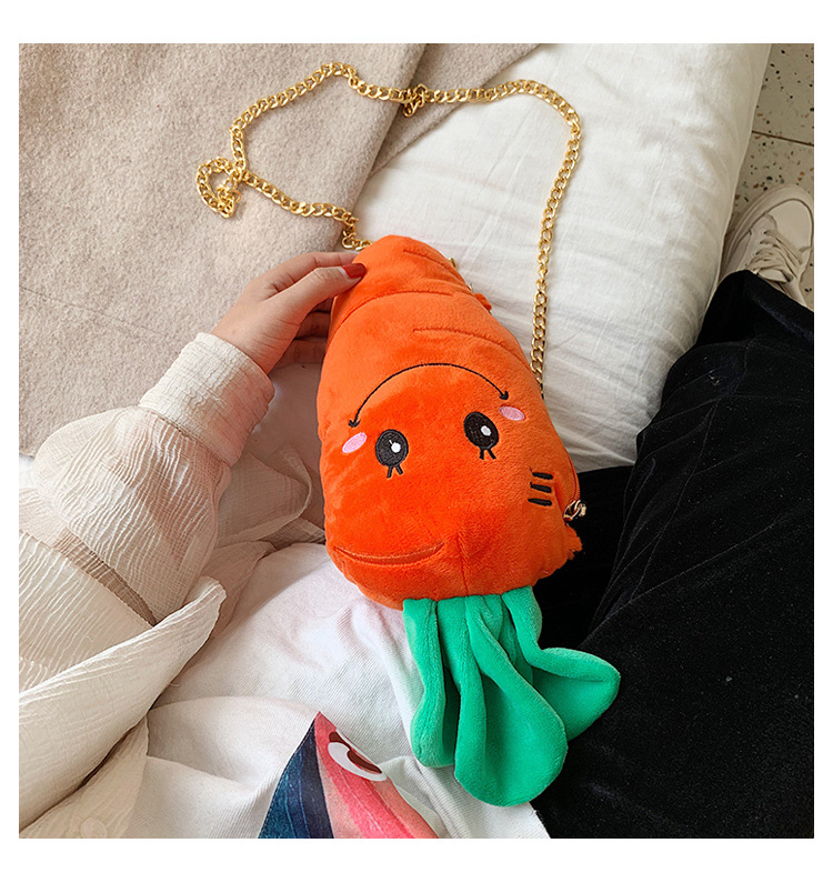 Cute Carrot Shoulder Messenger Plush Bag Wholesale Nihaojewelry display picture 59