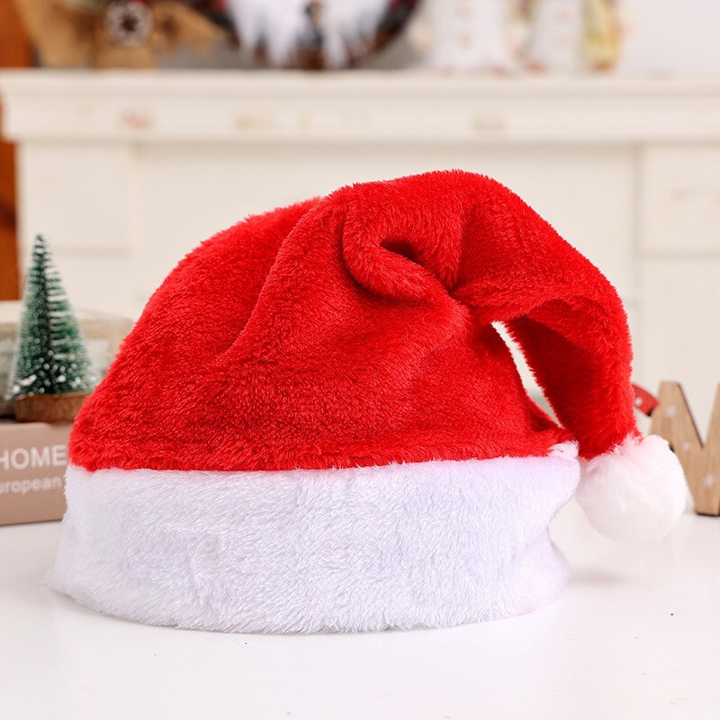 Christmas Decoration Supplies Cartoon Christmas Short Plush Hat Christmas Supplies Adult Party Dress up Christmas Hat