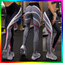 现货欧美亚马逊女装高腰瑜伽运动提臀打底裤大码收腹裤厂家直销