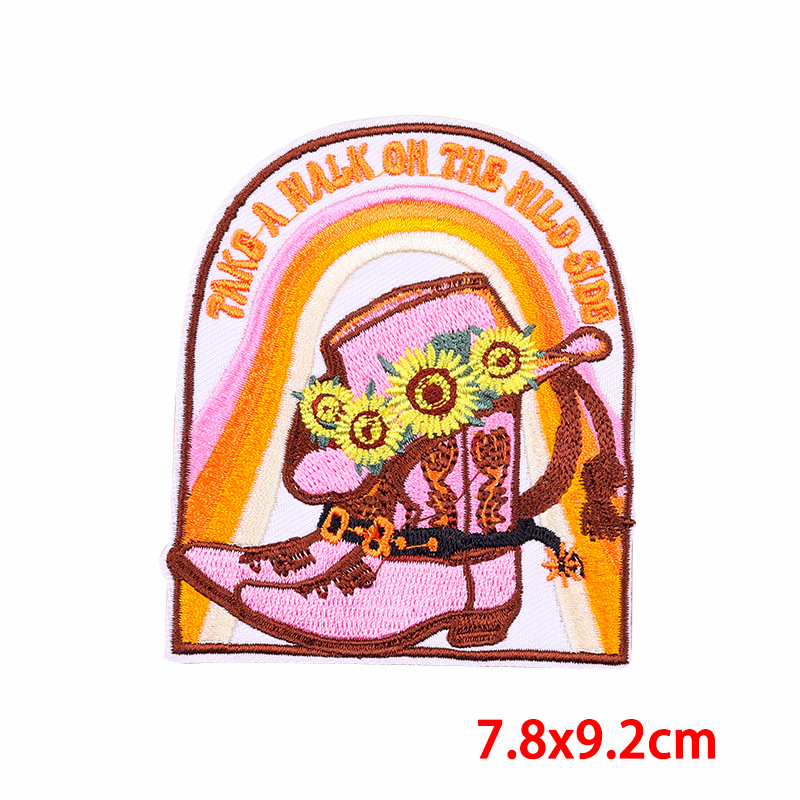 12g Weight Clothing Sticker Patches Classification 1 Piece Quantity Embroidery thread Material Letter, Boots Pattern Cute Style 1 Piece Cute Letter Boots Embroidery Thread Clothing Sticker Patches 2