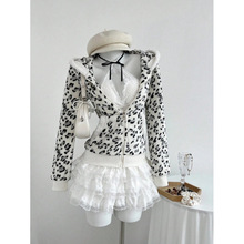 J 20382 Leopard Fleece Hooded Coat ���Ƽ�����ñ���׿羳