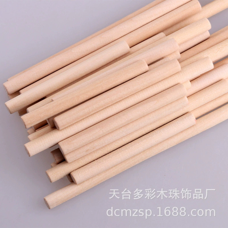 diy配件厂家批发原木色荷木棍木棒圆棒圆形木棍木棒教具手工木艺