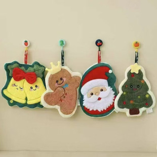 New Christmas absorbent quick-drying towel kitchen bathroom hand towel can be hung absorbent hanging washing towel