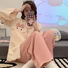喜月批发夹层月子服冬季空气棉孕妈妈哺乳喂奶衣加大保暖产后睡衣