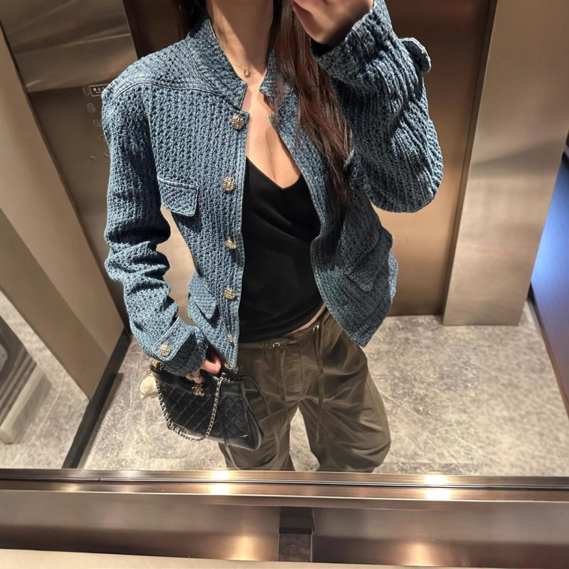 春季老钱风开春穿搭短款牛仔小香风女外套2025新款肌理感夹克春秋|undefined
