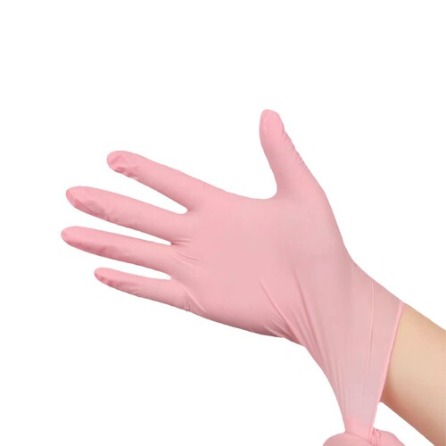 Yingke pink disposable nitrile gloves for washing dishes, cooking, food-grade housework, waterproof, comfortable, durable, thickened and wear-resistant