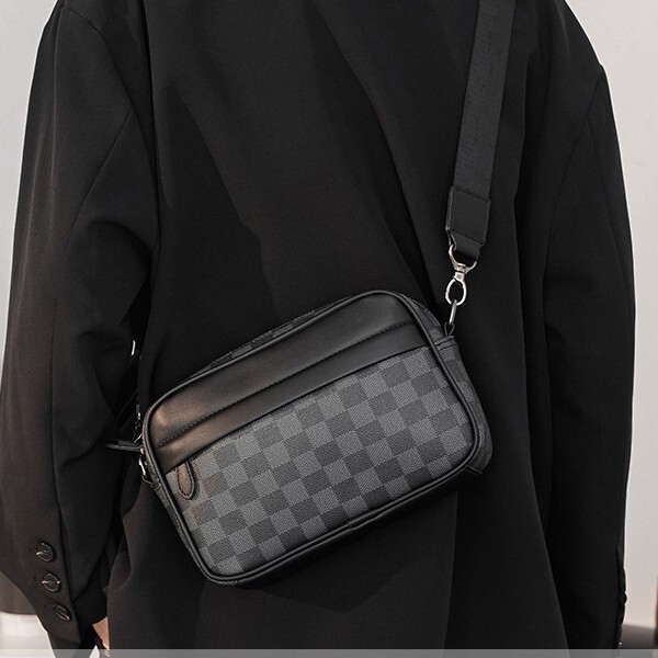 Upgraded Casual Plaid Bag Shoulder Bag Crossbody Bag Waist Bag Backpack Men's Bag Small Square Bag Photo Bag