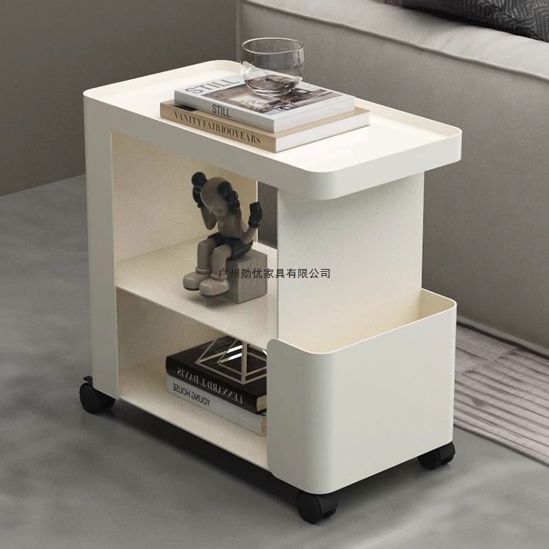 Light Luxury Creative Living Room Mobile Trolley Iron Modern Home Sofa Simple Coffee Table Storage Rack Bedside Table