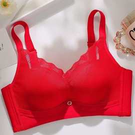 5A3#好运正大红文胸中厚减压大调整型内衣包邮批发