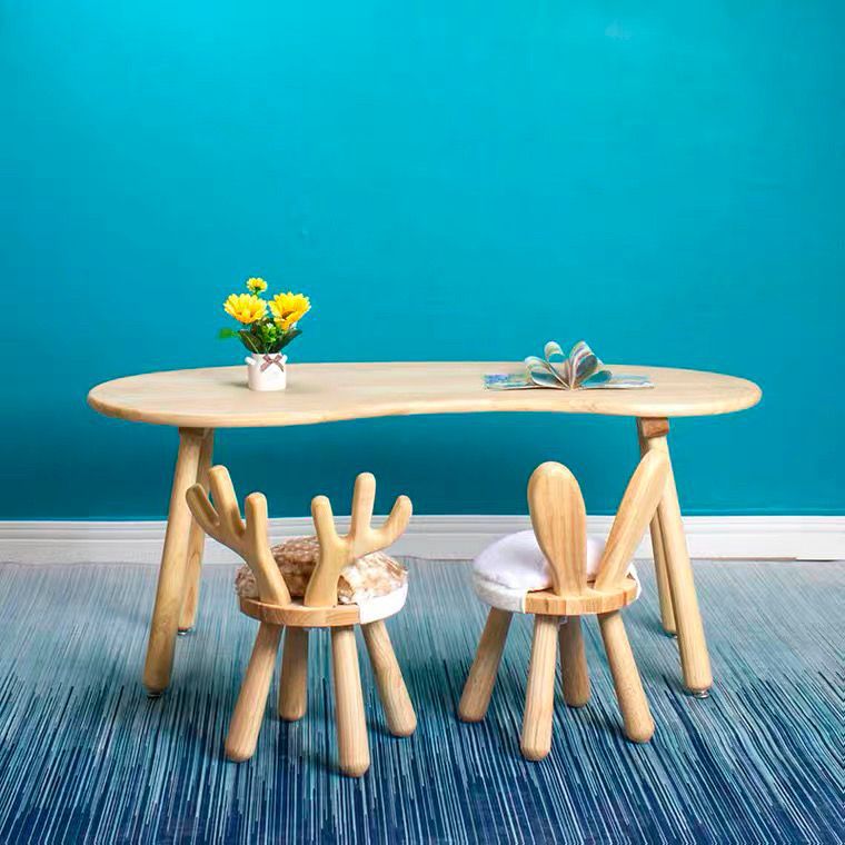 All Solid Wood Children's Study Table Kindergarten Toy Table and Chair Set Baby Desk Home Children's Writing Small Table