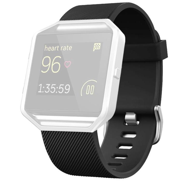 Para Fitbit Blaze xDfind hebilla de acero twill sólido correa de silicona S / L