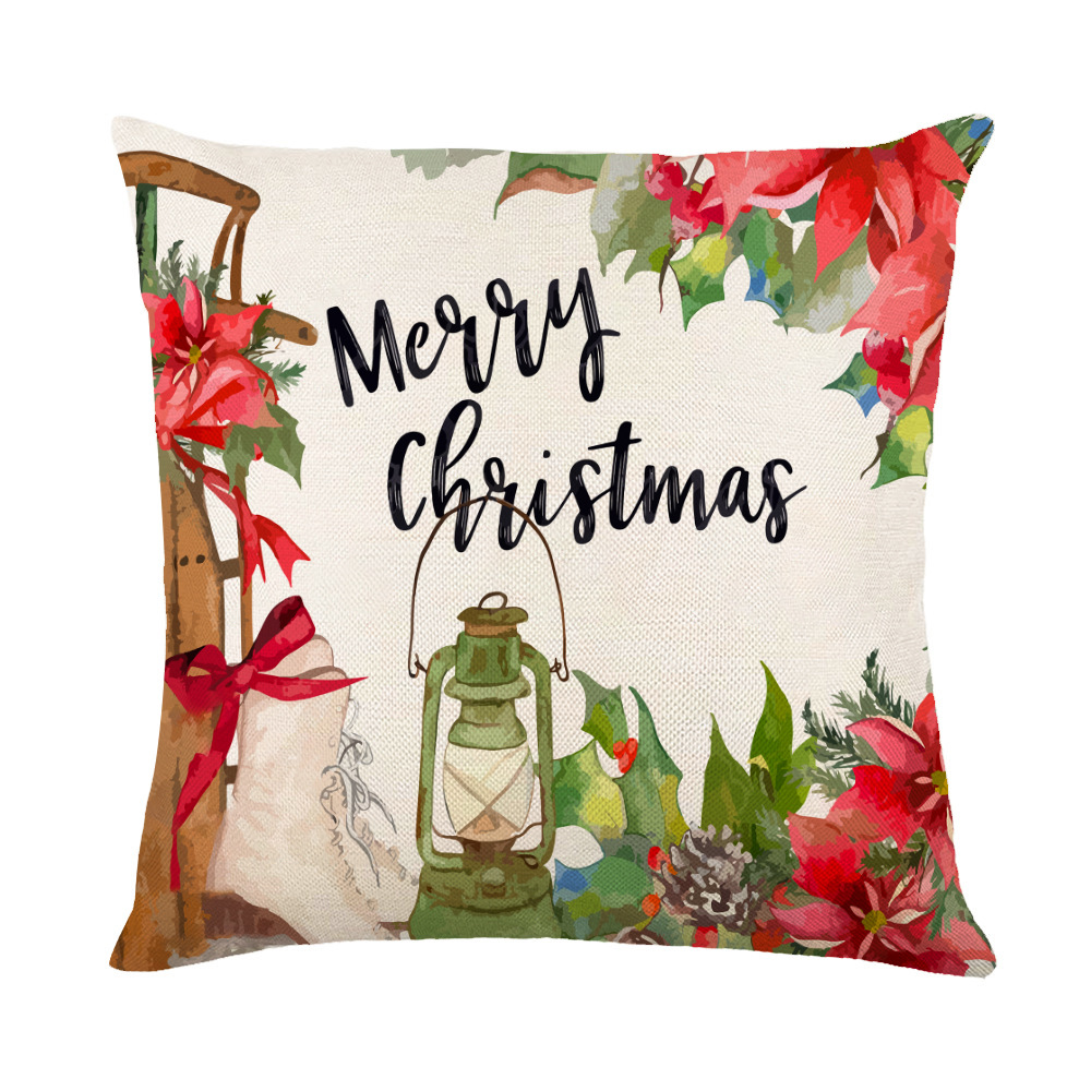 Christmas Decorations Pillow Covers Sofa Square Throw Pillow Cases Stamping Snow - Picture 22 of 40