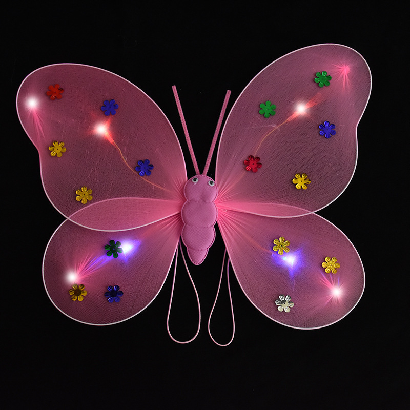 Alas de mariposa luminosas para niños apoyos de disfraces alas de Ángel luminosas 20 luces alas de mariposa conjunto de tres piezas