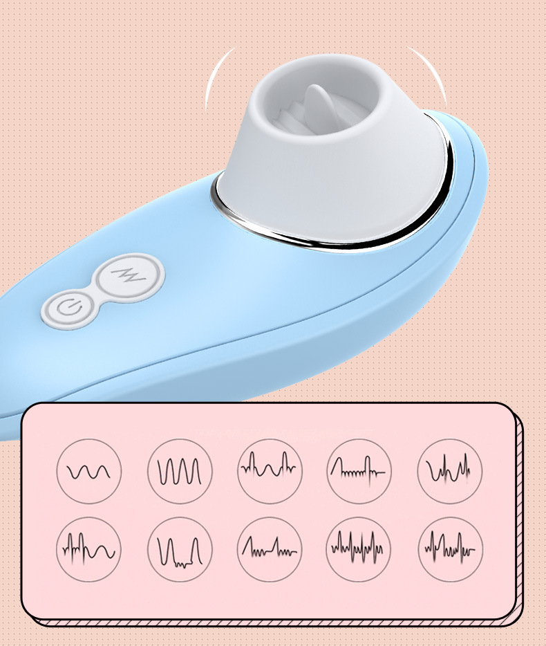 Woodpecker Tongue-Licking Wearable Egg Vibrator, Rechargeable Pink Fruit-Blue TPE — detail image 18