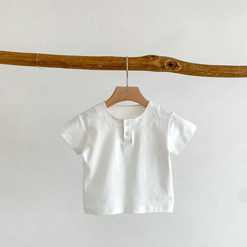 ins Korean children's clothing summer children's solid color T-shirt baby round neck versatile short-sleeved shirt baby short-sleeved bottoming shirt thin