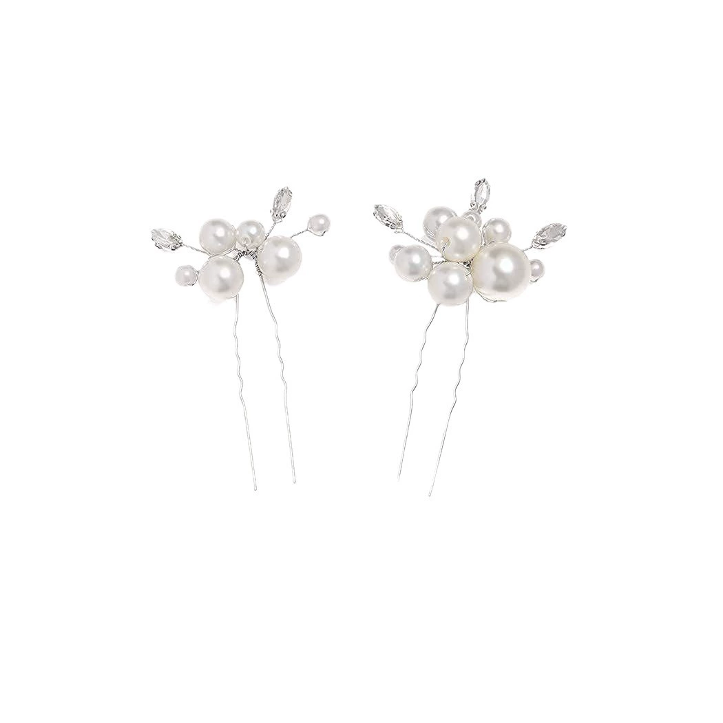 Silver Chinese hairpin from pearl, accessory for bride, Amazon