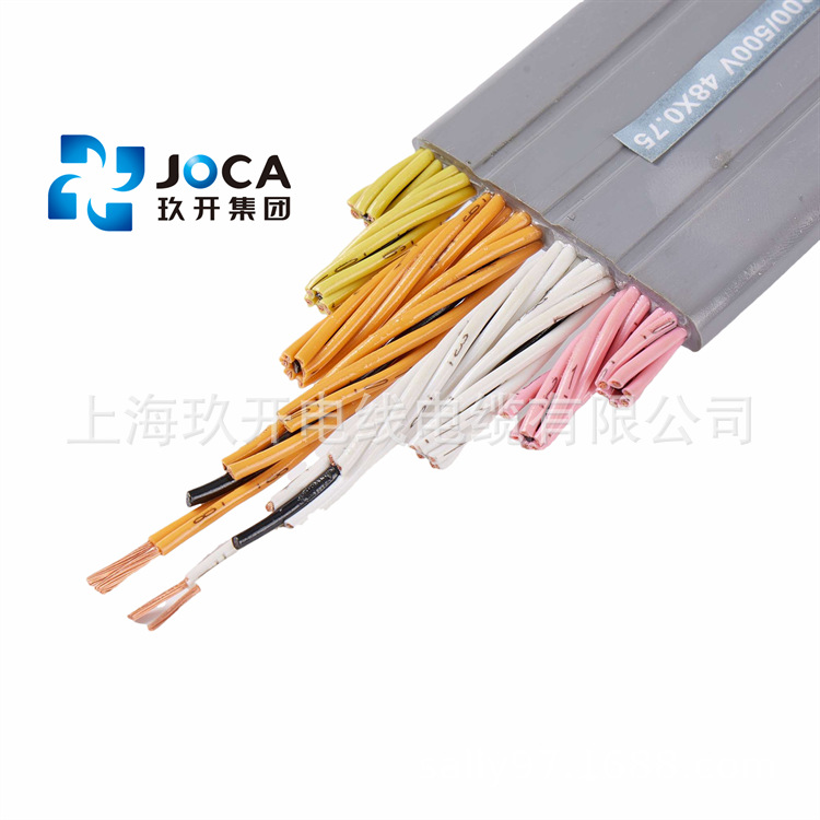 行车用纯铜芯扁平电缆 YFFBG3*4/6/10/16/25/35+1带钢丝随行电缆