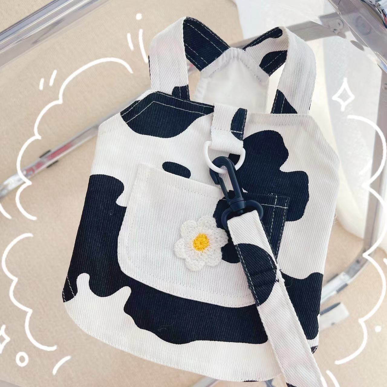 Pet Clothes Spring and Autumn Pure Cotton Denim Vest Style Traction Clothes Teddy Bichon Small Cats and Dogs Going Out for Walking Dog Harness