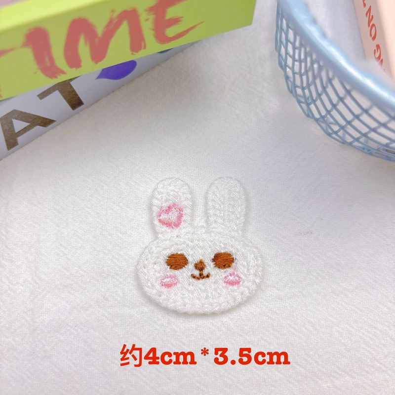 小動物刺繍布貼り子供服靴帽靴下装飾アクセサリーニット刺繍ウサギDIY髪飾り|undefined