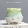 [大肚波浪口流釉绿色]
