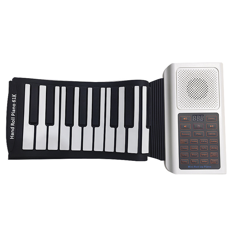 88 clave Bluetooth blanco y negro rollo de mano piano clasificación enseñanza jugando entrada teclado instrumento musical portátil juguetes para niños