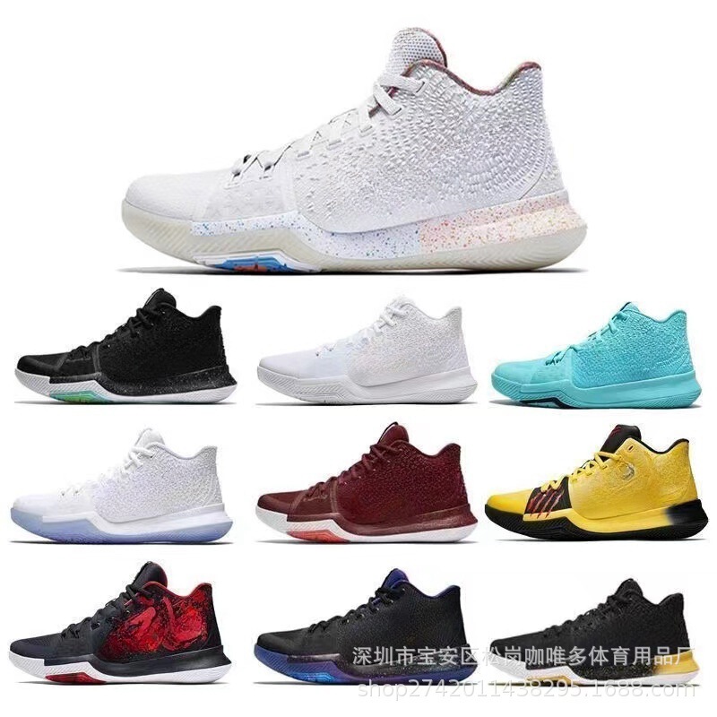 Wholesale Owen 3 generation basketball shoes air cushion wine red low top sports combat non-slip wear-resistant non-slip black and white men's and women's shoes