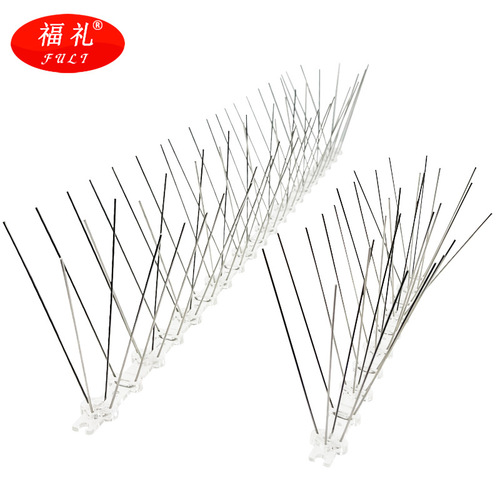 Cross-border wholesale balcony cat-proof plastic base stainless steel bird-proof spikes outdoor bird and pigeon deterrent spikes