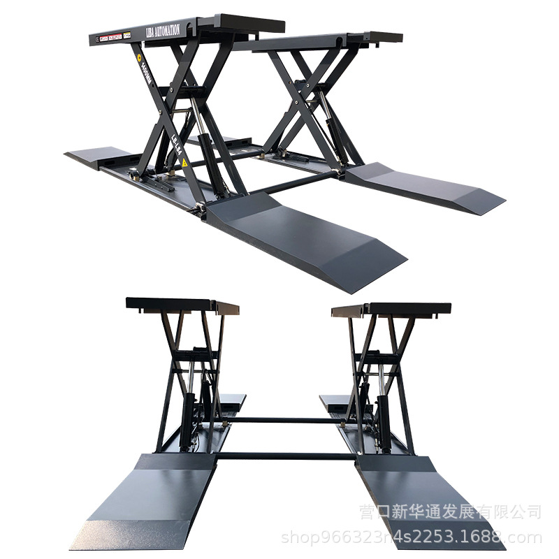 Ultra-Delgado pequeño tijeras coche de elevación de cuatro bloqueo Sistema de ranura-libre de reparación de automóviles de elevación de automóviles de reparación de automóviles de tijera tipo 1,4 M