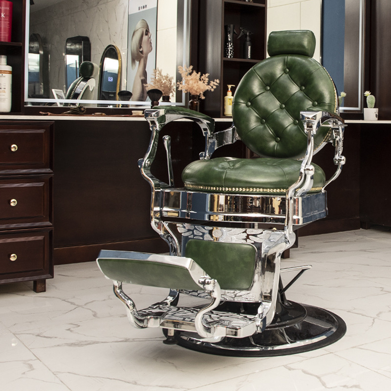 Sillón de barbero vintage para cortes de pelo, sillón de salón reclinable, sillón de barbero para hombres, sillón giratorio. image 5