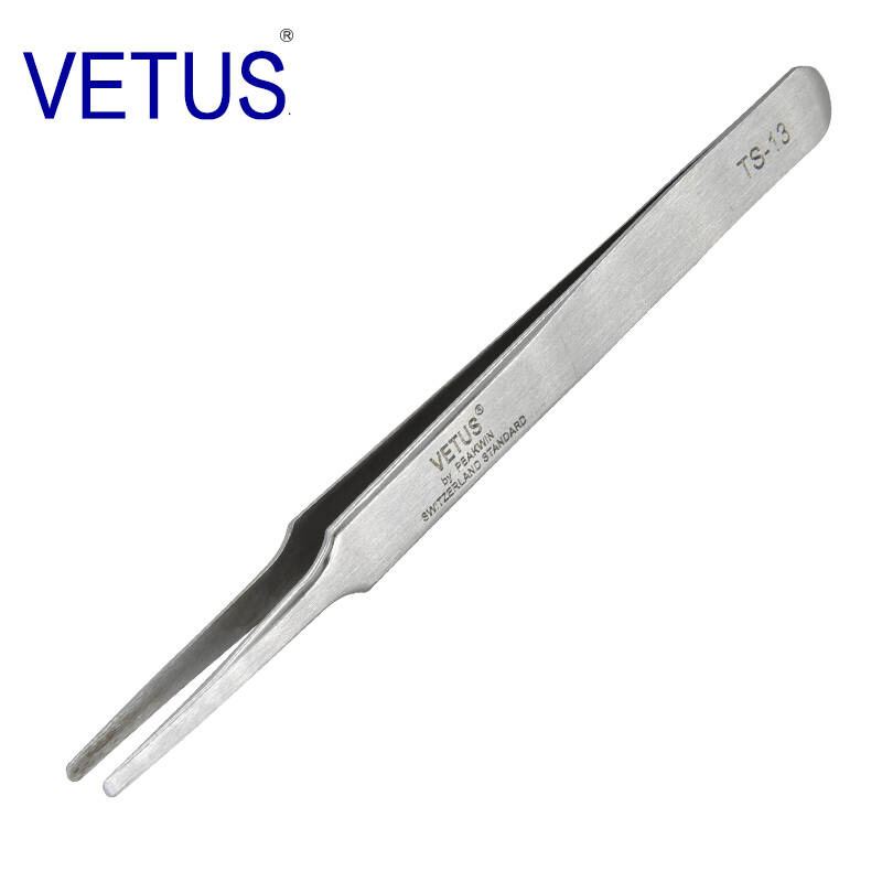 Anti-falsificación de productos genuinos VETUS TS Series anti-magnético anti-ácido y pinzas de acero inoxidable de álcali traje Nido de Pájaro recogiendo el pelo recto puntiagudo