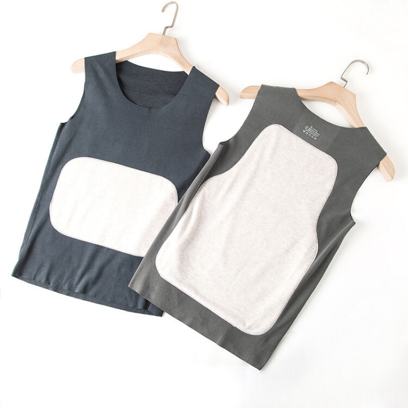 Men's Vest Autumn and Winter Thickened Patch Sleeveless Waistcoat Slim Vest Base Shirt Casual Comfortable Thermal Underwear